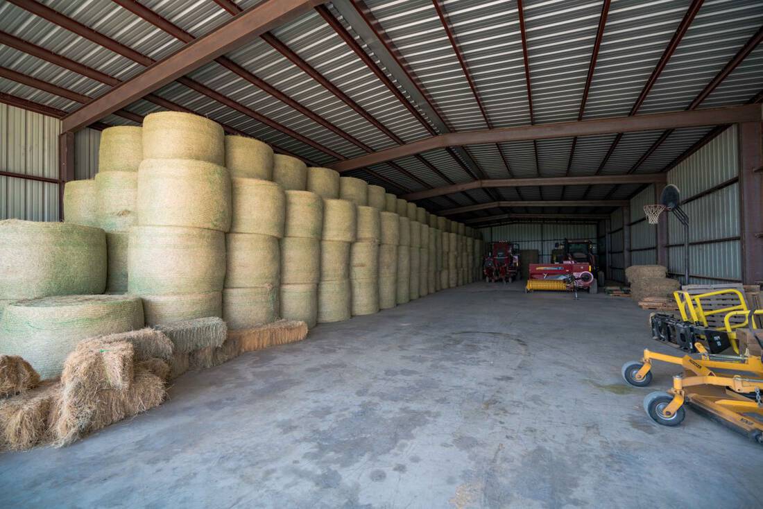 Barn stored round bales