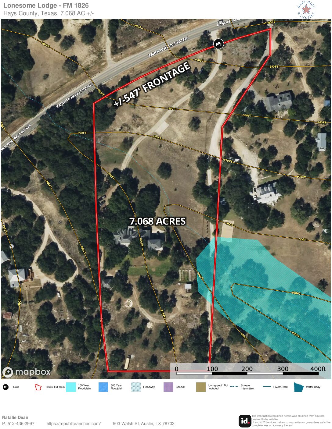 Topo and Surface Water Map