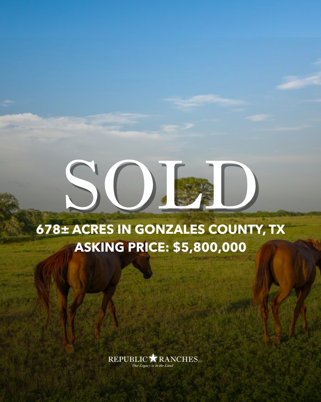 SOLD | Live Branch Ranch

A beautiful piece of centrally located ranch country has officially changed hands. With its diverse landscape, native brush, and abundant recreational opportunities, Live Branch Ranch represents everything that makes owning land in Texas so special.

Explore available listings | republicranches.com/properties