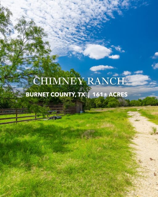 Chimney Ranch | Burnet County, Texas | 161± Acres

161± acres in the Texas Hill Country, just southwest of Briggs and within easy reach of Cedar Park and Austin.

Rolling terrain, long Hill Country views, scattered trees, a 1.9± acre pond, and a secluded spring create a property with plenty of character. The ranch also offers working pens, outbuildings, electricity, and abundant wildlife including white-tailed deer, turkey, dove, and feral hogs.

Whether you're looking for a future homesite, recreational retreat, working ranch, or long-term investment, Chimney Ranch offers flexibility in a convenient Central Texas location.

Listing Details | republicranches.com/properties/texas/hill-country/chimney-ranch